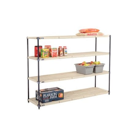 Global Equipment Nexel   , Nexelite reg  , 4 Tier, Vented Plastic Mat Shelving Unit, 72"W x 24"D x 54"H PM24725N